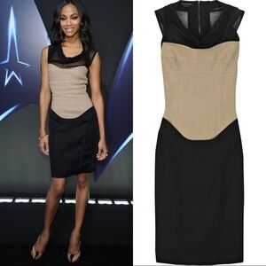 NARCISO RODRIGUEZ Silk cotton-blend Sheath Fitted Bandage pencil dress